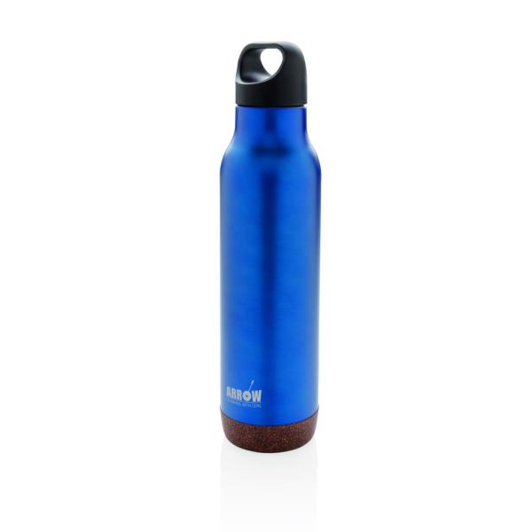 Cork leakproof vacuum flask, blue