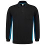 Polosweater Bicolor Borstzak 302001 Black-Turquoise 6XL