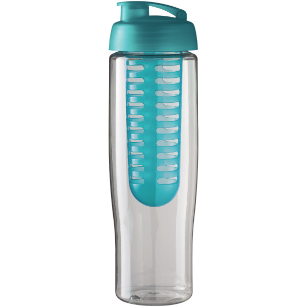 H2O Active® Tempo 700 ml flip lid sport bottle & infuser - Transparent/Aqua blue