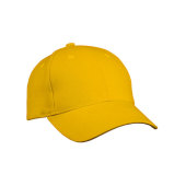 6 Panel Cap Heavy Cotton One Size Gold Yellow