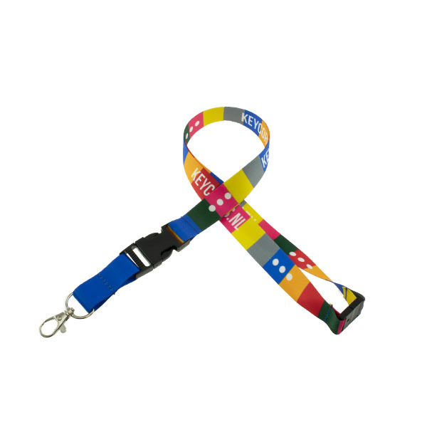 Keycord met buckle en safety clip - full colour