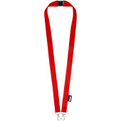 Adam recycled PET lanyard with two hooks - Red