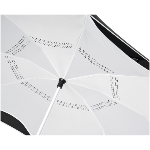 Yoon 23" binnenstebuiten gekeerde rechte paraplu met frisse kleuren - Wit/Zwart