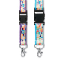 Polyester lanyard with sublimated satin overlay and detachable buckle