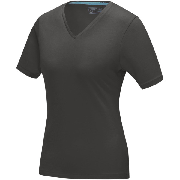 Kawartha short sleeve women's GOTS organic V-neck t-shirt - Storm grey - XXL