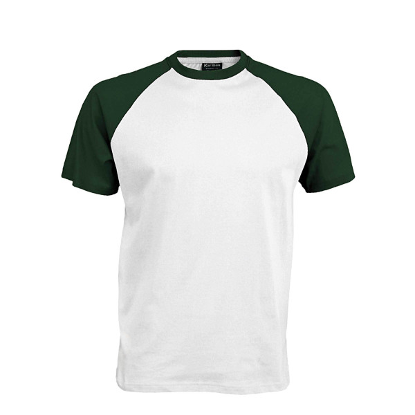 Baseball - Tweekleurig t-shirt White / Forest Green S
