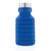 Lekvrije opvouwbare siliconen fles met schroefdop, blauw