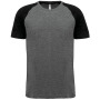 Tweekleurig Triblend sport-t-shirt met korte mouwen volwassene Grey Heather / Black Heather XS