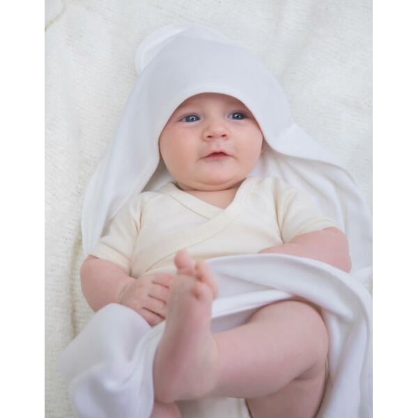 Baby Hooded Blanket - White/White Organic - One Size