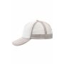 MB070 5 Panel Polyester Mesh Cap - white/light-grey - one size