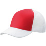 5 Panel Polyester Mesh Cap rood/wit