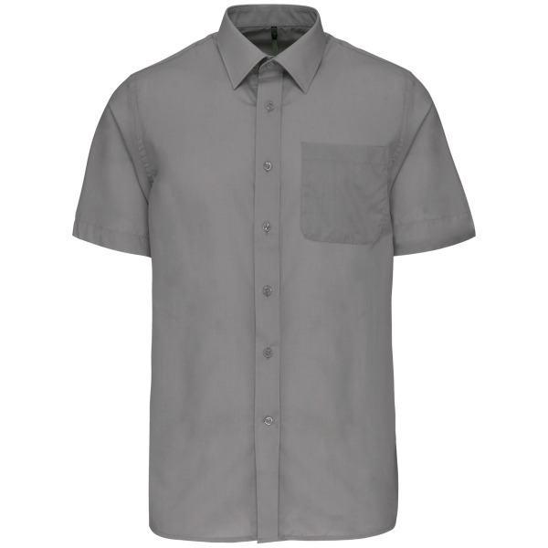 Overhemd in onderhoudsvriendelijk polykatoen-popeline korte mouwen heren Silver XXL