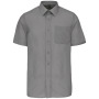 Overhemd in onderhoudsvriendelijk polykatoen-popeline korte mouwen heren Silver 4XL