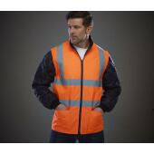 HI-VIS QUILTED JACKET WITH DETACHABLE SLEEVES
