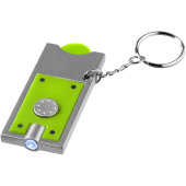 Allegro LED keychain light with coin holder - Lime/Silver