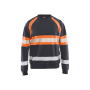 Sweater High Vis Medium Grijs/ High Vis Oranje