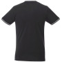 Elbert piqué heren t-shirt met korte mouwen - Zwart/Grijs gemeleerd/Wit - L