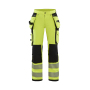 Dames High Vis werkbroek 4-weg stretch met gereedschapszakken