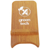 SCX.design W26 telefoonstandaard van bamboe met draadloze oplader van 10 W en oplichtend logo - Hout