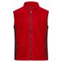 Men's Workwear Fleece Vest - STRONG - - red/black - 6XL