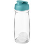 H2O Active® Pulse 600 ml sportfles met shaker bal - Aqua blauw/Transparant