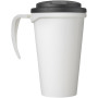 Brite-Americano® Grande 350 ml mug with spill-proof lid - White/Solid black