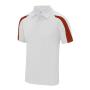 AWDis Cool Contrast Polo Shirt, Arctic White/Fire Red, M, Just Cool