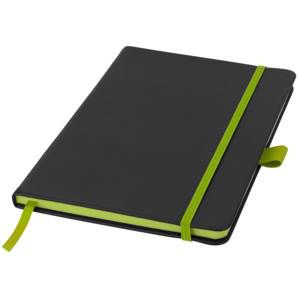 Color-edge A5 hardcover notitieboek - Zwart/Lime
