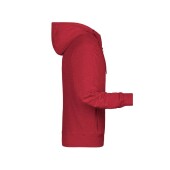 Men's Zip Hoody - carmine-red-melange - 5XL
