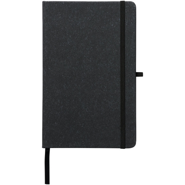 Atlana leather pieces notebook - Solid black