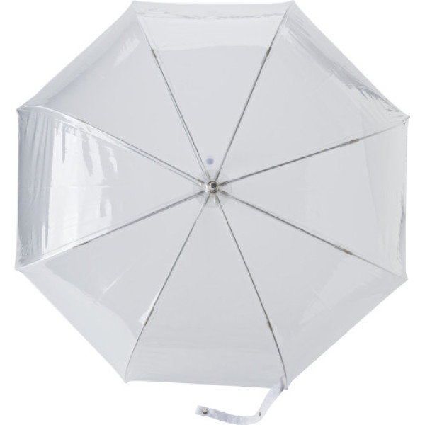 Transparante handmatige paraplu met kunststof handvat