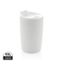 GRS gerecycled PP beker met klapdeksel, wit