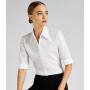 Ladies 3/4 Sleeve Tailored Continental Shirt, Black, 10, Kustom Kit