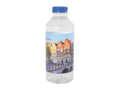 Ronde waterfles 330 ml met platte dop Ronde waterfles 330 ml met platte dop