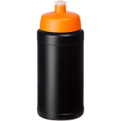 Baseline 500 ml genanvendt drikkeflaske - Ensfarvet sort/Orange