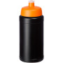 Baseline 500 ml recycled sport bottle - Solid black/Orange