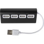 Aluminium USB hub Leo zwart
