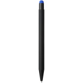 Dax rubberen stylus balpen - Zwart/Koningsblauw