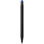 Dax rubberen stylus balpen - Zwart/Koningsblauw