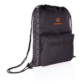 AWARE™ RPET Reflective drawstring backpack, black