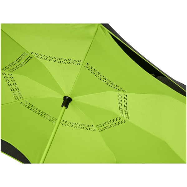 Yoon 23" binnenstebuiten gekeerde rechte paraplu met frisse kleuren - Lime/Zwart