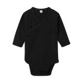 Baby Long Sleeve Kimono Bodysuit - Black - 6-12