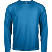 Herensportshirt Lange Mouwen Aqua Blue XXL