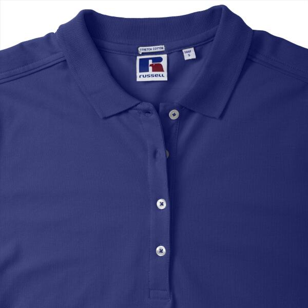 RUS Ladies Fitted Stretch Polo, Bright Royal, XS