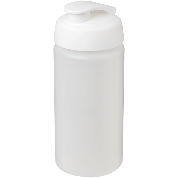 Baseline® Plus grip 500 ml flip lid sport bottle - Transparent/White
