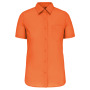 Overhemd in onderhoudsvriendelijk polykatoen-popeline korte mouwen dames Orange S