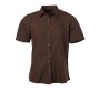 Ladies' Shirt Shortsleeve Poplin - brown - L