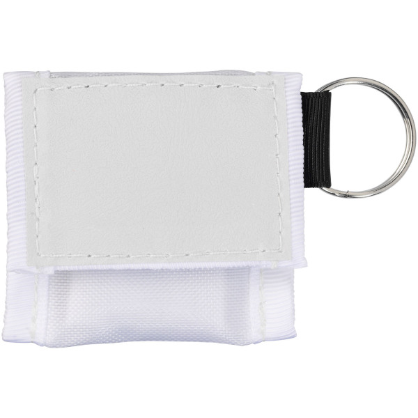 Henrik mouth-to-mouth shield in polyester pouch - White
