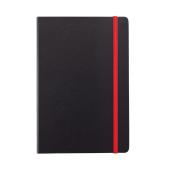 Deluxe hardcover A5 notitieboek met gekleurde zijde, rood