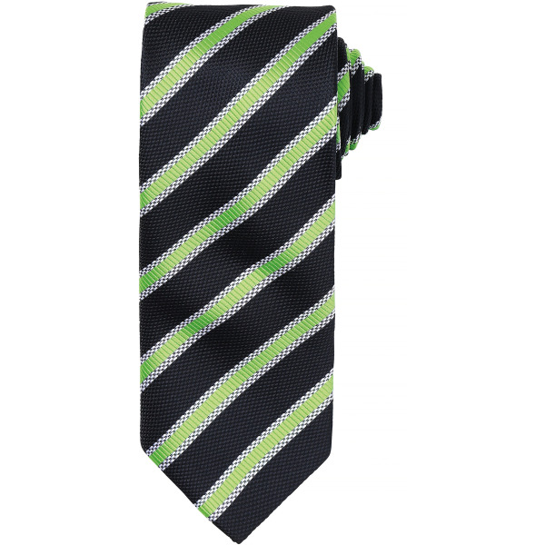 Waffle Stripe tie Black / Lime One Size